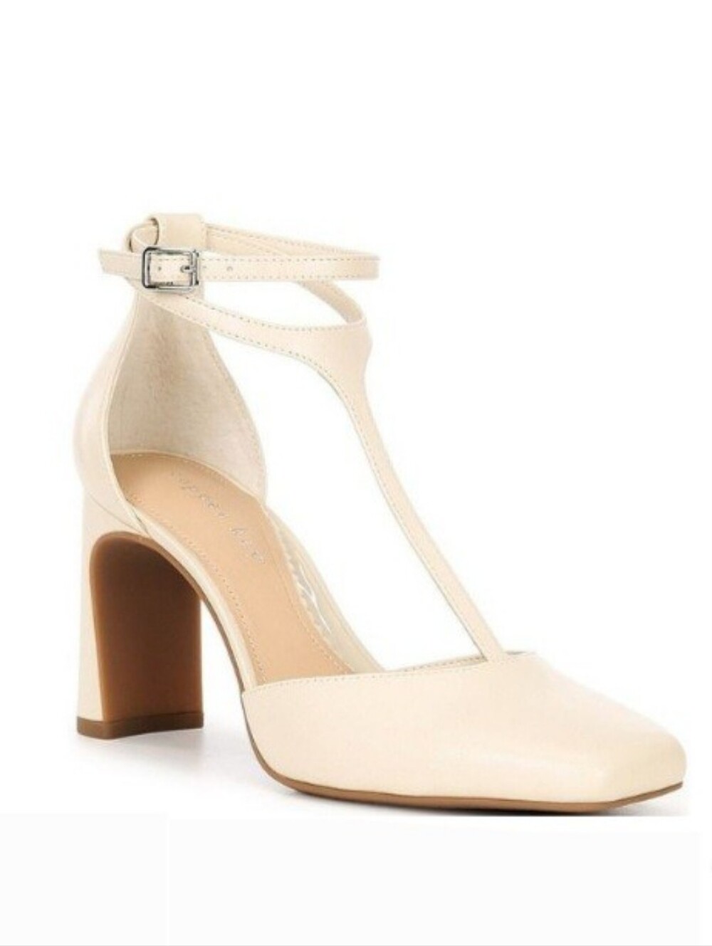 Copper Key T-strap Pumps 9 Ivory Leather Julieta Mary Jane Wedding Retro New$110